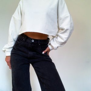 Felpa crop oversize