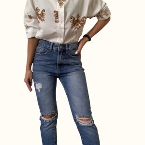 Jeans skinny strappi