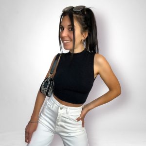 Top lurex lacci nero