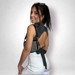 Top lurex lacci argento