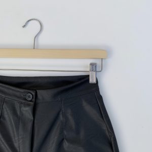 Pantaloni ecopelle wide leg