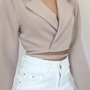 Blazer cropped lacci