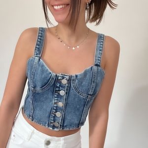 Top corsetto jeans