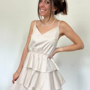 Vestito a balze cotone