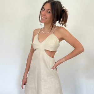 Vestito cut out misto lino