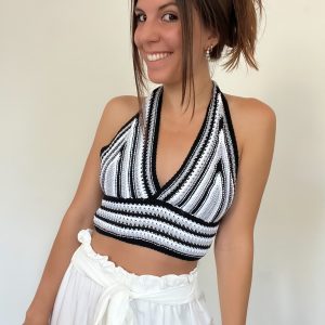 Top crochet nero