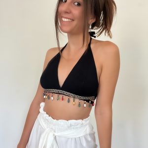 Top perline nero