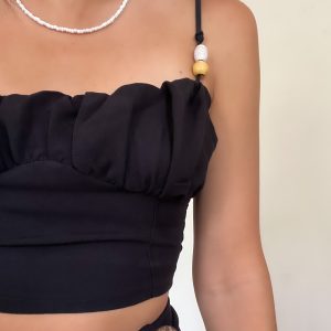 Top perline nero