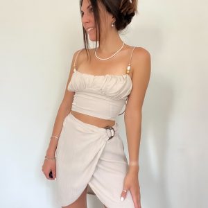 Top perline beige