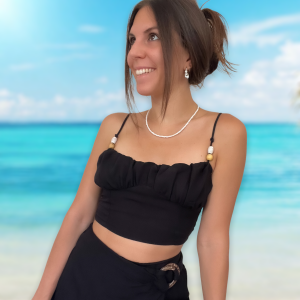 Top perline nero