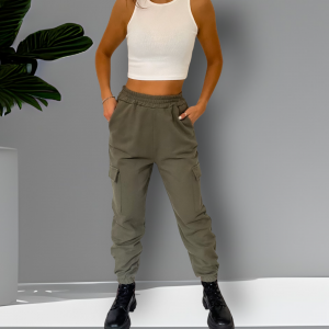 Jogger cargo verde militare