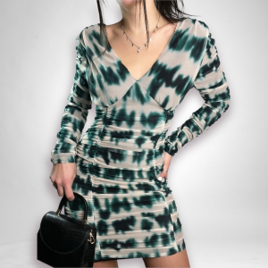 Vestito effetto tie dye verde