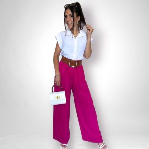 Pantalone leggero fucsia